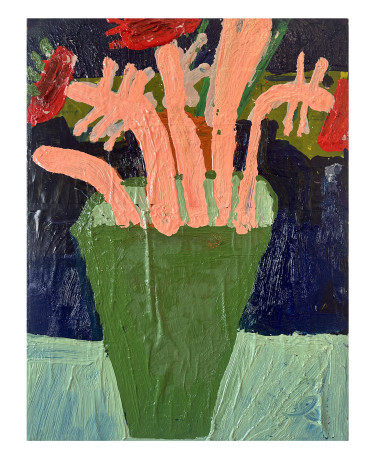 Florence Hutchings  Flowers (Green), 2024  Oil on canvas  40 x 30 cm
