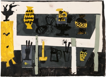 Florence Hutchings  Studio Still Life VI, 2023  Collage and Indian ink on paper  30 x 41.9 cm