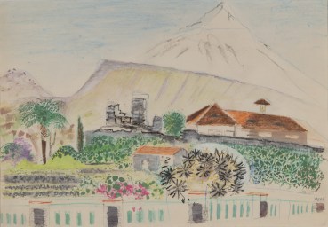 Eileen Agar RA  The Magic Mountain, Tenerife, 1955  Watercolour and pastel on paper  35 x 50 cm