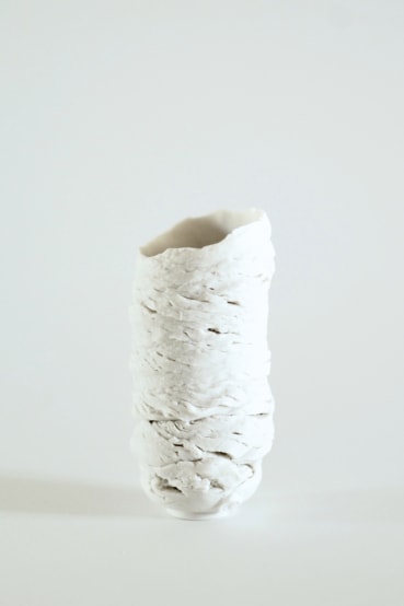 Sam Chatto  Torqued Vessel III, 2024  Porcelain  10 x 4 cm