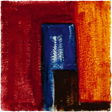 Nouneh Sarkissian  Windows IV, 2016  Oil on handmade paper  21 x 21 cm