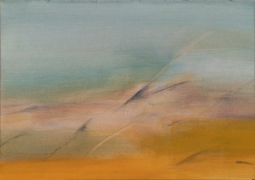 Eleanor Ekserdjian  They Will Not Take My Island I, 2023  Oil and pencil on paper  14.7 x 20.9 cm