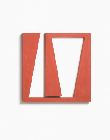 John Carter RA  Positive and Negative Forms I, 2008  Acrylic with marble powder on plywood  100 x 100 x 8.5 cm