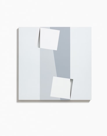 John Carter RA  Over the Edge II, 2021  Acrylic with marble powder on plywood  70 x 70 x 6 cm