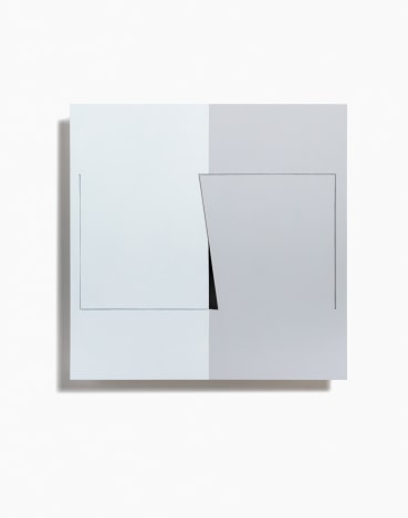 John Carter RA  Encroaching II, 2022/23  Acrylic with marble powder on plywood  35.7 x 35.7 x 4 cm