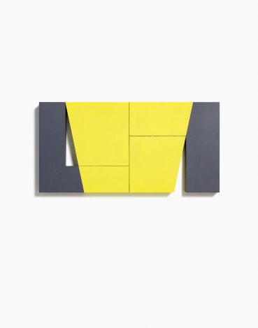 John Carter RA  Overlay: Two Squares, 2024  Acrylic on plywood  25 x 50 x 4 cm