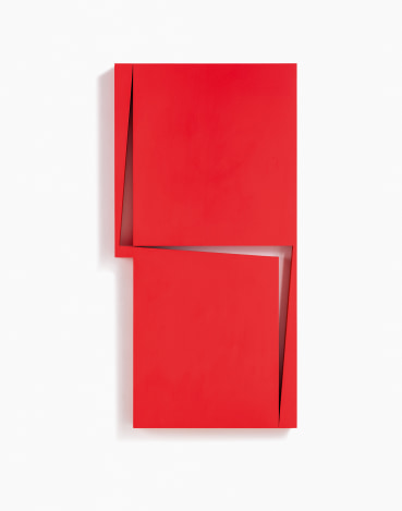 John Carter RA  Transition in Red , 2014  Acrylic on plywood  122 x 61 x 6.3 cm