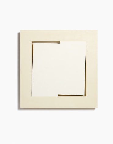 John Carter RA  Slots within a Frame , 2000  Acrylic with marble powder on plywood  100 x 100 x 10
