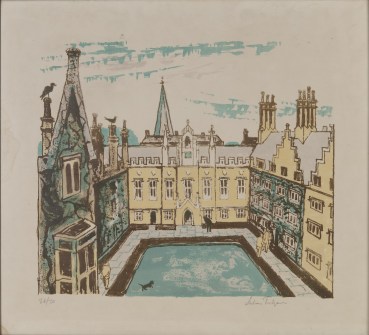 Julian Trevelyan  Cambridge Suite: Sidney Sussex College, 1959-1962  Lithograph  39 x 45.5 cm