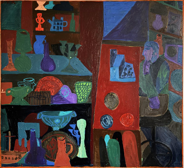 Danny Romeril  The Proprietor, 2024  Oil and oil bar on canvas  165 x 180 cm