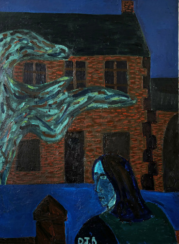 Danny Romeril  Night Scene (Ivy on the House), 2024  Oil on canvas  150 x 110 cm