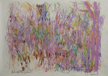 Ffiona Lewis  A Suffolk Sward, 2024  Mixed media on paper  29.5 x 42 cm