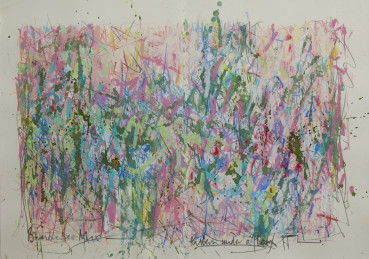 Ffiona Lewis  Bumblebee Mix, 2024  Mixed media on paper  29.5 x 42 cm