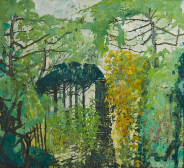 Ffiona Lewis  Not so Secret Garden Door , 2025  Oil on board  92.5 x 102.5 cm