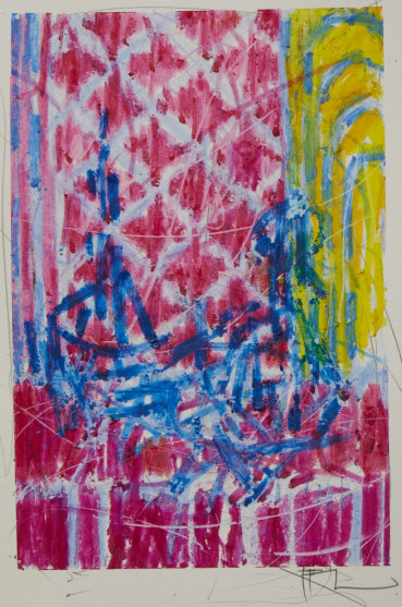 Ffiona Lewis  Red Velvet , 2024  Mixed media on paper  23 x 15 cm