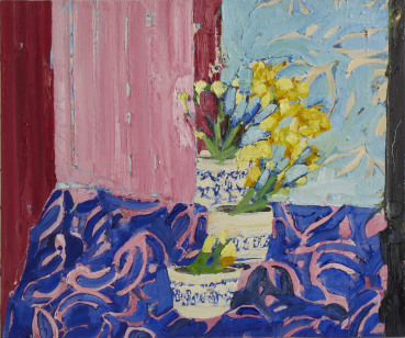 Ffiona Lewis  Spring Flower Buds, 2025  Oil on gesso board  50 x 60 cm