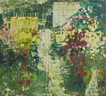 Ffiona Lewis  To the Lunch Table, 2025  Oil on board  92.5 x 102.5 cm