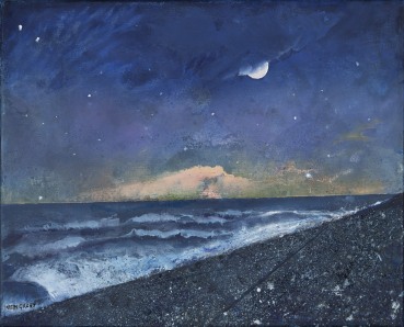 Keith Grant  Emerging Moon and Turning Tide, 2024  Oil on canvas  22 x 27 cm