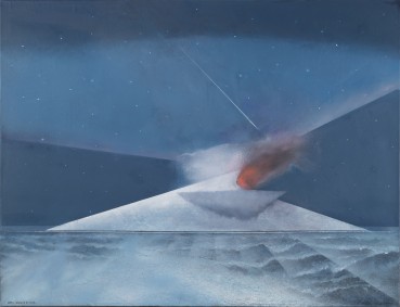 Keith Grant  Eruption in the Northern Night, 2025  Oil on canvas  89.5 x 116 cm