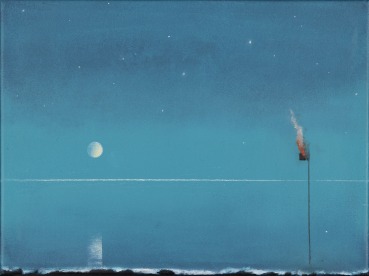 Keith Grant  Horizon, Moon and Stars, 2025  Oil on canvas  30 x 40 cm