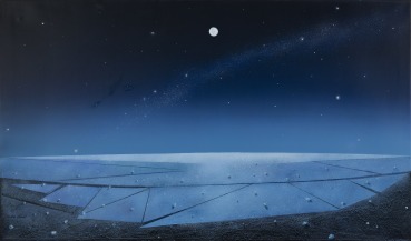 Keith Grant  Last Ice, Horizon and the Milky Way, 2022  Oil on canvas  87.5 x 147.5 cm