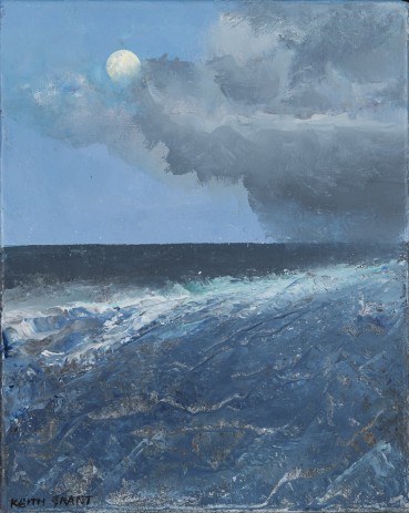 Keith Grant  Squall Obscuring the Maritime Moon, 2024  Oil on canvas  24 x 19 cm