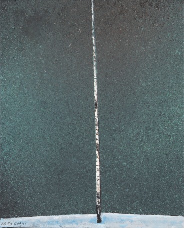 Keith Grant  The Birch in Winter, 2024/25  Oil on canvas over board  22.5 x 18 cm