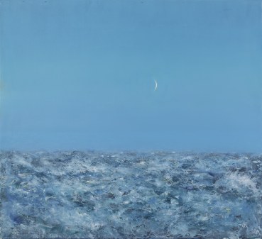 Keith Grant  The Crescent of the Super-Moon, Approaching South Shetland, Evening, 2018  Oil on linen over board  97.3 x 107.3 cm