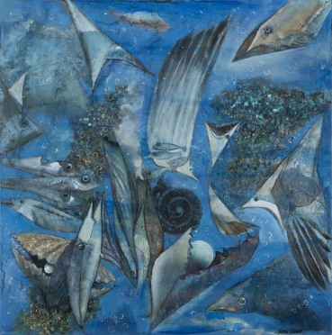 Keith Grant  The Fish/Bird Duality 4, 2021  Oil on linen  70 x 70 cm