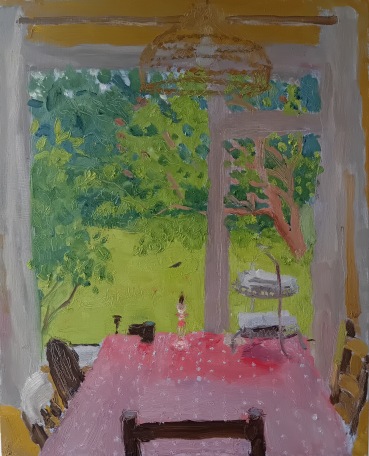 Danny Markey  Front Garden, 2025  Oil on board  38.4 x 30.9 cm