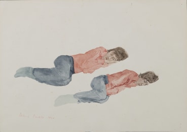 Patrick Procktor RA  Gervase: Two Positions in Sleep, 1968  Watercolour on paper  35.5 x 50.8 cm