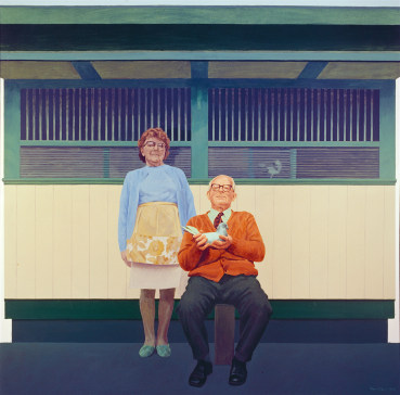 Bryan Organ  Mr & Mrs Sharples, 1975  Acrylic on canvas  208 x 208 cm