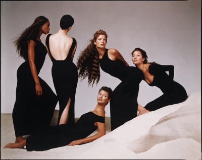 Naomi Campbell, Kristen McMenamy, Linda Evangelista, Stephanie Seymour,and Christy Turlington, Versace Spring/Summer 1993 Campaign, New York