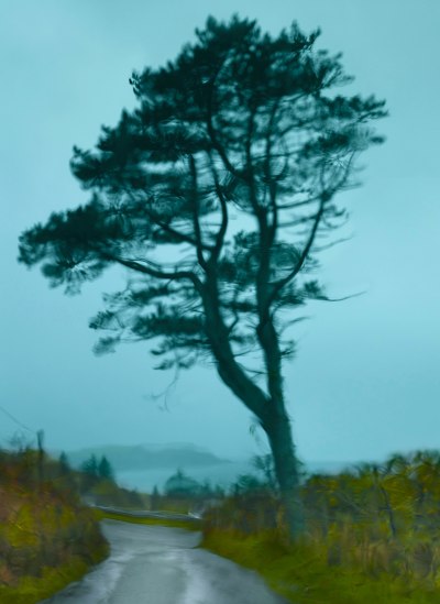 Fairy Glen, Through Windshield, Isle of Skye, Scotland