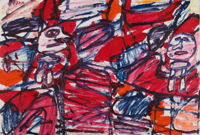 Jean Dubuffet, Site aléatoire avec 2 personnages 29 mars 1982, 1982