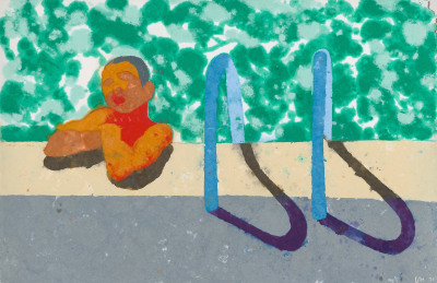 David Hockney, Gregory in the Pool (Paper Pool 4), 1978