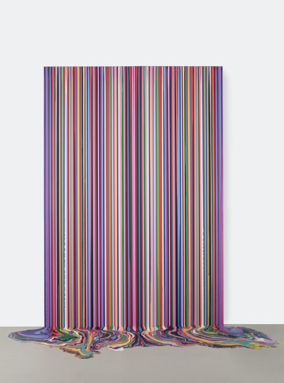 Ian Davenport, Deep Magenta, Mirrored, 2022