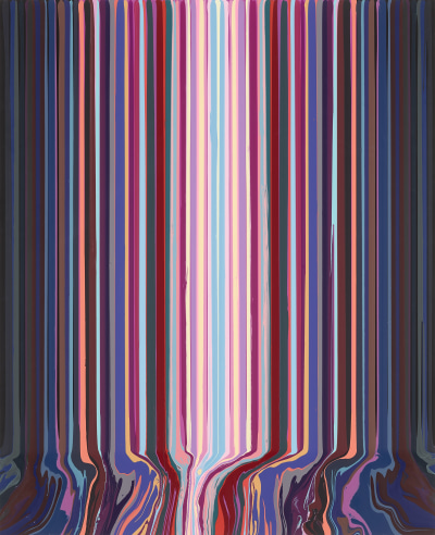 Ian Davenport, Mirrored: Black and Pink, 2022