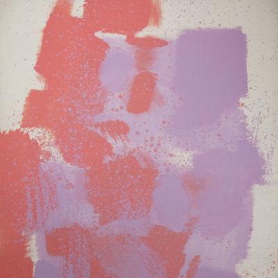 Carl Holty  Untitled #58 (Red, Purple, White), 1970  Signed lower left: Holty  Oil on canvas  40 x 30 inches Framed: 42 1/4 x 32 inches