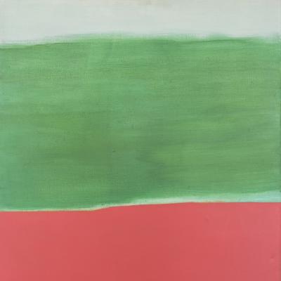 Carl Holty  Pink Sand, 1961  Signed lower right; signed, dated, and dedicated verso  Oil on canvas  48 x 36 inches