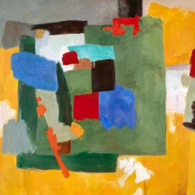 Don Totten  1903 - 1967Synchrony, 1960s  Signed lower right  Oil on canvas  61 1/2 x 71 3/4 Framed: 63 1/4 x 73 1/2 inches