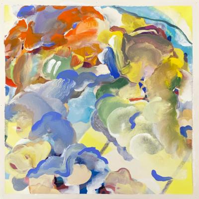 Jasmina Danowski  born 1960Berlin Sonata, 2022  Signed: Jasmina Danowski (verso)  Vinyl, Ink on Paper  20 x 20 inches Framed: 24 x 23 3/4 inches