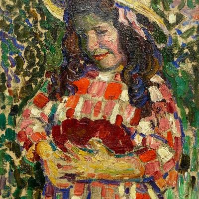 Girl Gathering Flowers