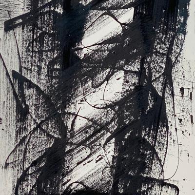 Sam Francis  American, 1923-1994Untitled (SF72-1025), circa 1972  Signed: Sam Francis (verso)  Ink on paper  21 7/8 x 14 inches, Framed: 31 x 22 inches