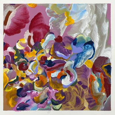 Jasmina Danowski  born 1960They Abide and They Endure II, 2024  Signed: Jasmina Danowski (verso)  Vinyl, ink on paper  20 x 20 inches Framed: 24 x 23 3/4 inches