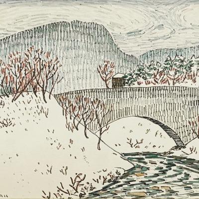 Landscape with a Japanese-Style Bridge