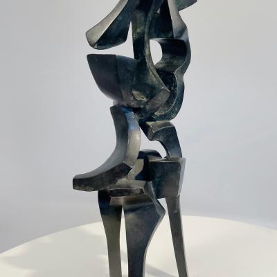 Bill Barrett  born 1934Quatro Grande  Signed: Bill Barrett side of one leg  Bronze  15 1/2 x 7 1/2 inches