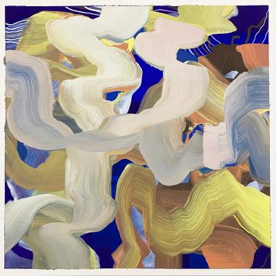 Jasmina Danowski  born 1960The Wet Archive, 2022  Signed: Jasmina Danowski (verso)  Vinyl, ink on paper  20 x 20 inches Framed: 24 x 23 3/4 inches