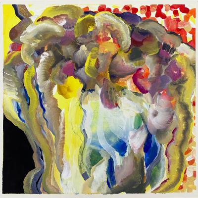 Jasmina Danowski  born 1960The Woodwinds, 2022  Signed: Jasmina Danowski (verso)  Vinyl, ink on paper  20 x 20 inches Framed: 24 x 23 3/4 inches