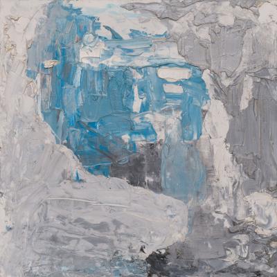 François Aubrun  French, 1934-2009Untitled #95  Signed: Aubrun (verso on stretcher)  Oil on canvas  29 1/2 x 29 1/2 inches, Framed: 31 x 31 inches